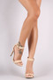 Nubuck Ankle Strap Open Toe Stiletto Heel