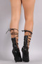 Privileged Intricate Cutout Corset Lace-Up Peep Toe Stiletto Heel