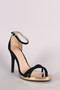 Qupid Nubuck Crisscross Ankle Strap Heel