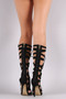 Suede Strappy Lace-Up Gladiator Heel