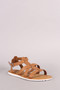 Bamboo Strappy Lug Sole Flat Sandal