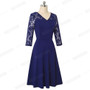 Women Sexy Chic Lace Patchwork Elegant Dress Casual Swing Party Retro