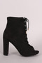Wild Diva Lounge Combat Lace Up Chunky Heeled Booties