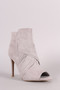 Qupid Suede Crisscross Slashed Stiletto Booties