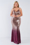 Sequin Ombre Plus Size Maxi Dress