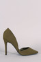 Breckelle Nubuck Pointy Toe Dorsay Pump