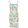 Sleeveless butterfly print ruffles bandage sexy mini dress summer