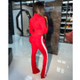 Women Splice Two Piece Set Tracksuit Fall Clothes Crop Top And Pants