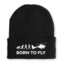 Born To Fly Helicopter Embroidered Beanies