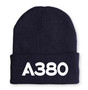 A380 Flat Text Embroidered Beanies