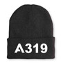 A319 Flat Text Embroidered Beanies