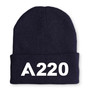 A220 Flat Text Embroidered Beanies