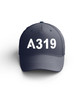 Customizable Name & A319 Flat Text Embroidered Hats