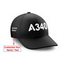 Customizable Name & A340 Flat Text Embroidered Hats