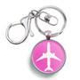 Airplane & Circle Designed Circle Key Chains