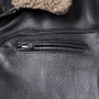 Genuine Leather Removable Fur Collar Aviator Jacket