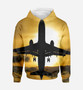 Departing Passenger Jet During Sunset Printed 3D Hoodies