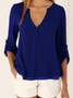 V Neck Chiffon Blouse