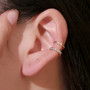 Fashion Gold Leaf Clip Earring For Women Without Piercing Puck Rock Vintage Crystal Ear Cuff Girls Jewerly Gifts