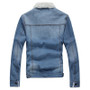 Men Warm Winter Fleece Denim Jacket