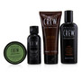 Travel Grooming Kit: 3-in-1 Shampoo, Conditioner & Shower Gel 100ml+Shave Cream 50ml+Styling Gel 100ml+Foaming Cream50g - 4pcs+1bag
