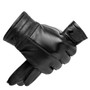 High Quality Black Men Leather Gloves for Winter and Autumn