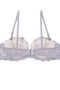 Ladies fashion floral lace overlay demi bra w/underwire