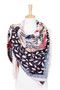 Flower sketch print square scarf