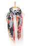 Flower sketch print square scarf