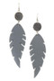 Druzy stone accent feather earring