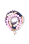 Multi Bead Flamingo Charm Stretch Bracelet Set