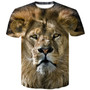 Lion 3D Print Black T Shirt