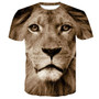 Lion 3D Print Black T Shirt