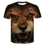 Lion 3D Print Black T Shirt