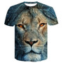 Lion 3D Print Black T Shirt