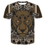 Lion 3D Print Black T Shirt