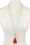 Cowrie Shell Tassel Beaded Necklace