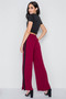 Contrast Trim Side Slit Wide Leg Casual Pants