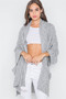 Charcoal Heather Open Front Soft Casual Cardigan