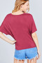 Short Dolman Sleeve V-neck W/button Detail Front Tie Rayon Spandex Cardigan