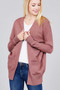 Ladies fashion long dolmen sleeve open front w/pocket sweater cardigan