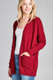 Ladies fashion long dolmen sleeve open front w/pocket sweater cardigan