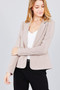 Ladies fashion long sleeve notched collar princess seam w/back slit jacket