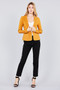 Ladies fashion long sleeve notched collar princess seam w/back slit jacket