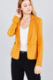 Ladies fashion long sleeve notched collar princess seam w/back slit jacket