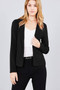 Ladies fashion long sleeve notched collar princess seam w/back slit jacket