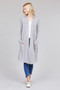 Ladies fashion long sleeve open front w/pocket brushed hacci cardigan