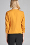 Ladies fashion 3/4 shirring sleeve open front woven jacket