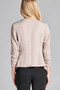 Ladies fashion 3/4 shirring sleeve open front woven jacket