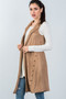 Ladies fashion knee length  sleeveless open front cardigan vest